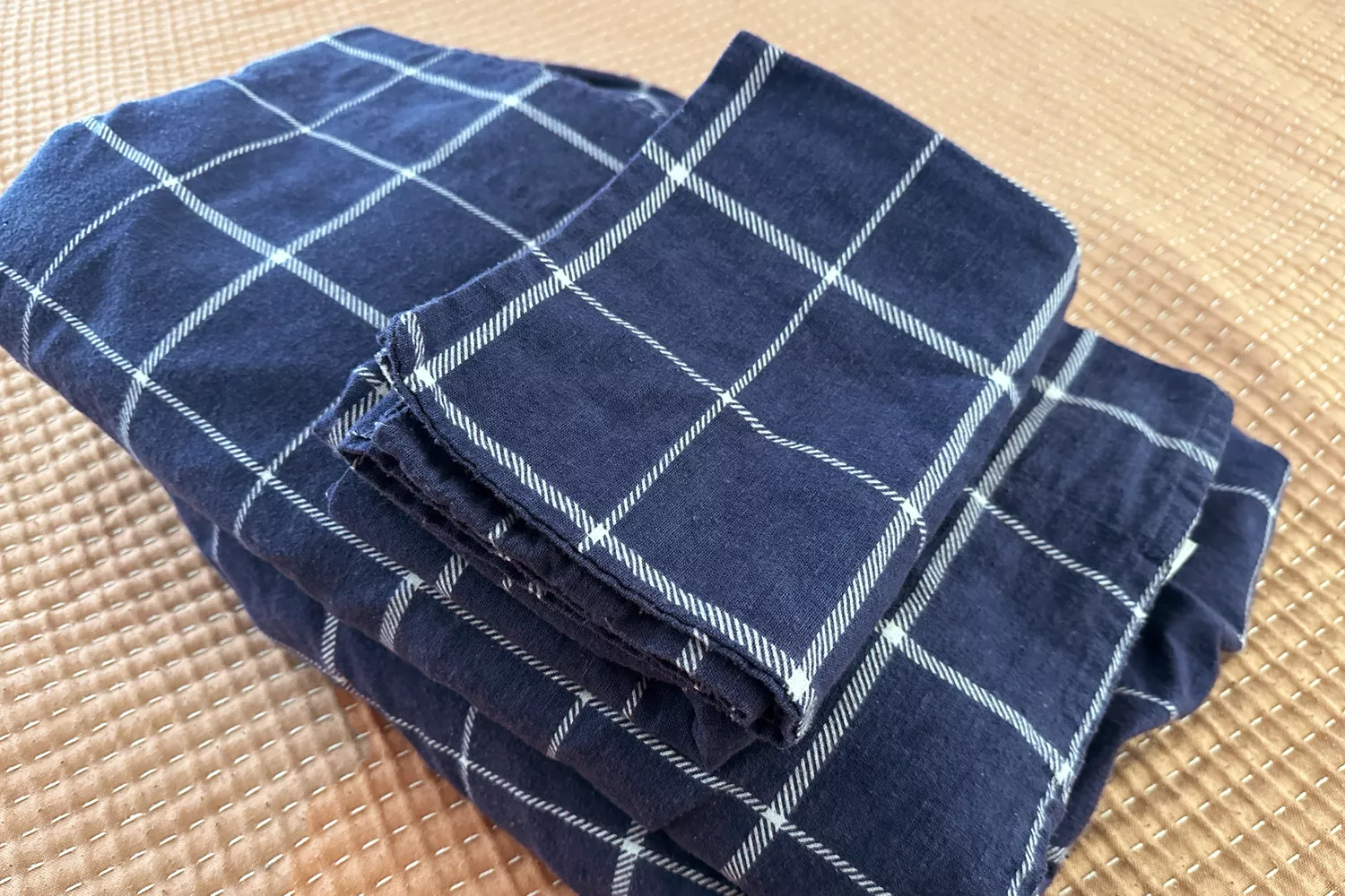 The Great Bay Home 100% Turkish Cotton Flannel Sheets Set folded